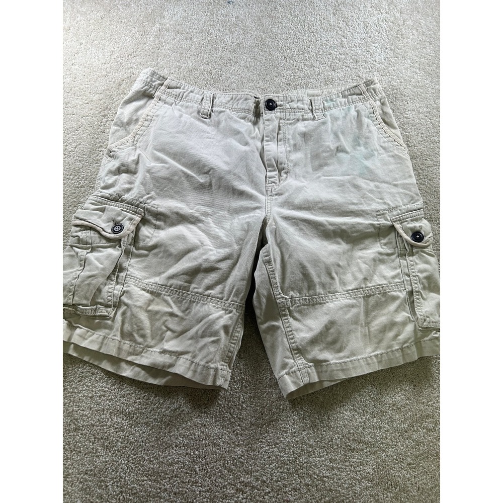 Aeropostale Men's Cargo Shorts Khaki‎ 36 Cotton Pockets Casual